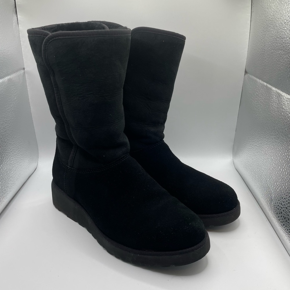UGG Black Suede Mid-Calf Winter Boots